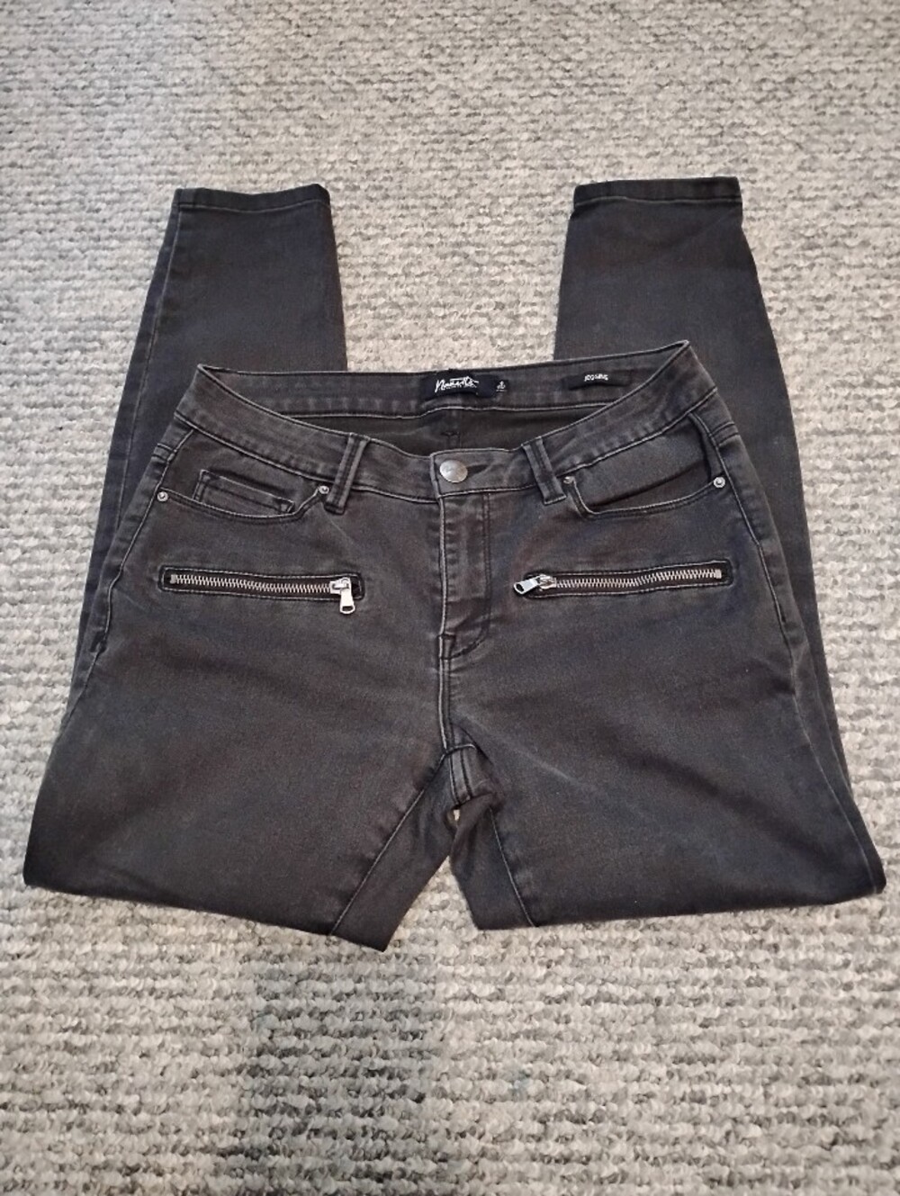 Nanette Lepore Black Skinny Jeans with Front Zippers